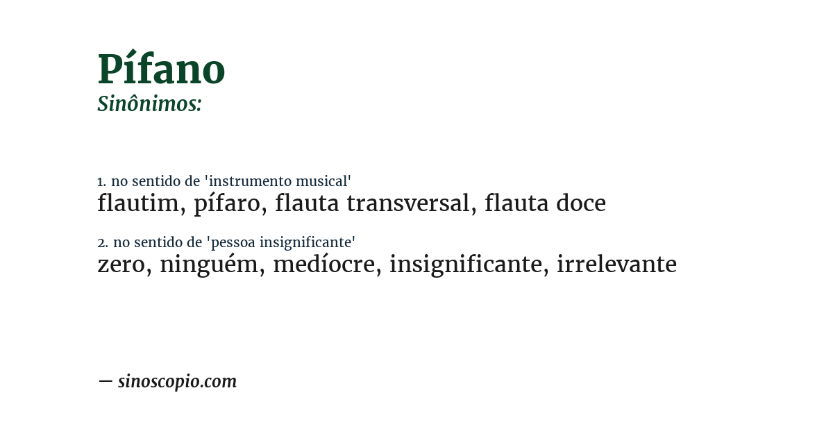 Sinônimo de pífano