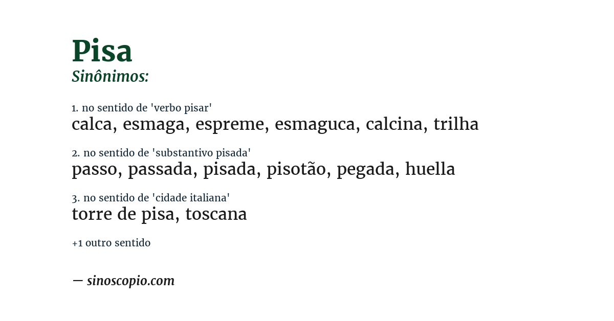 Sinônimo de pisa