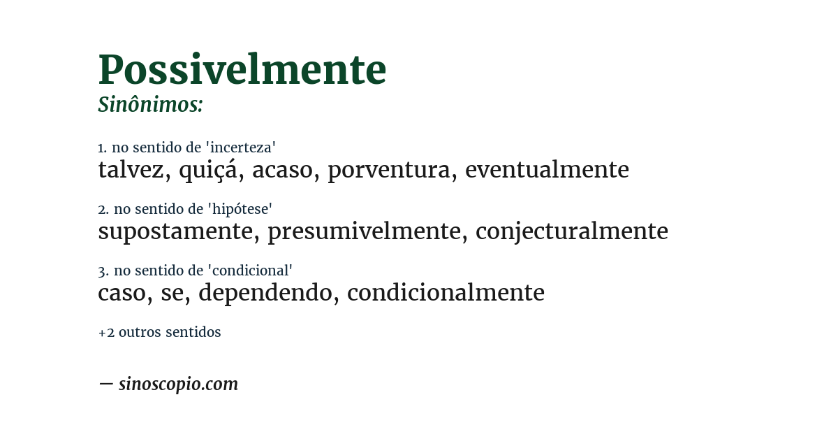 Sinônimo de possivelmente