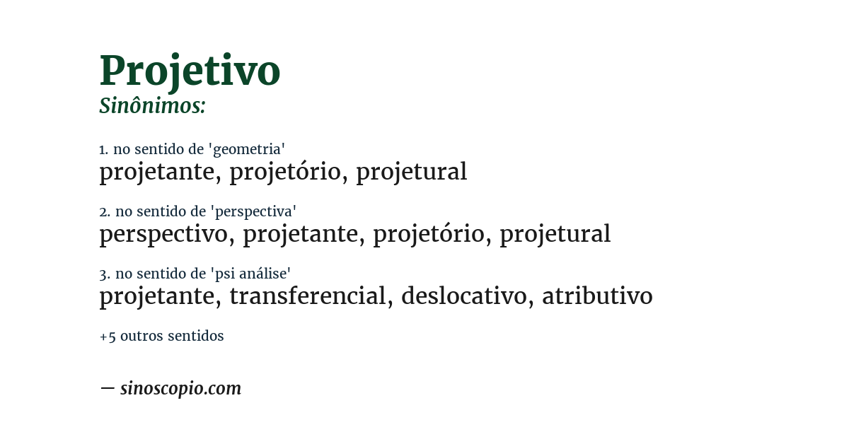 Sinônimo de projetivo