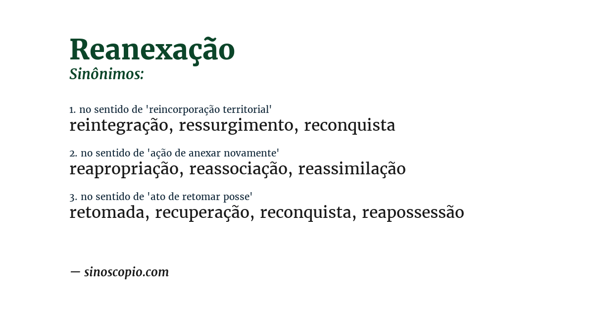 Sinônimo de reanexação