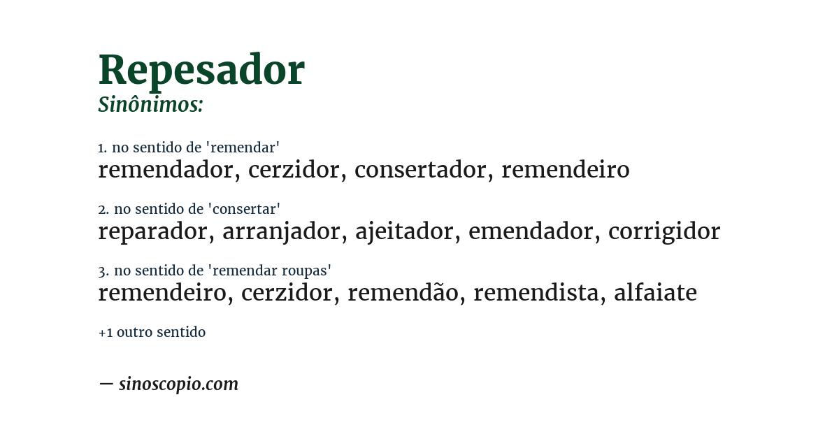 Sinônimo de repesador
