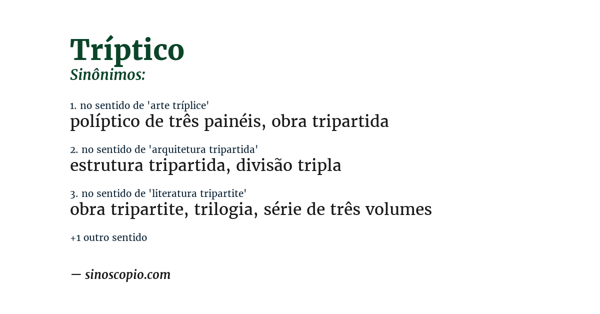 Sinônimo de tríptico