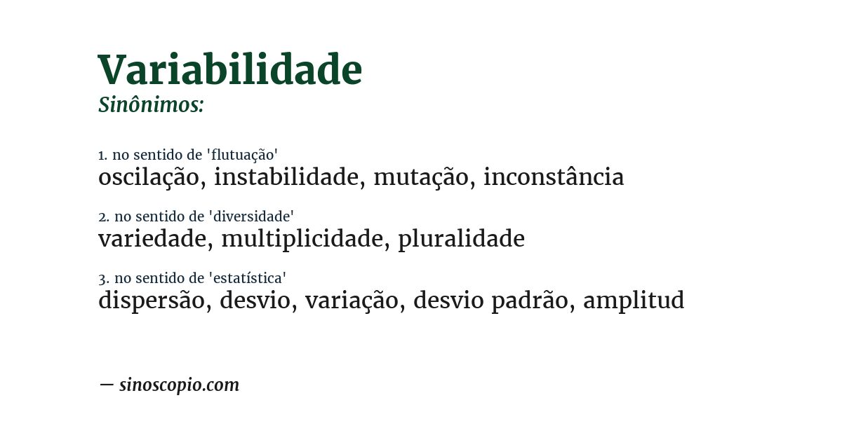Sinônimo de variabilidade