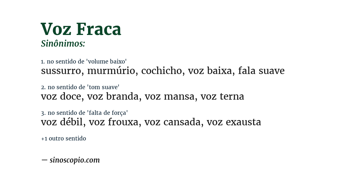 Sinônimo de voz fraca