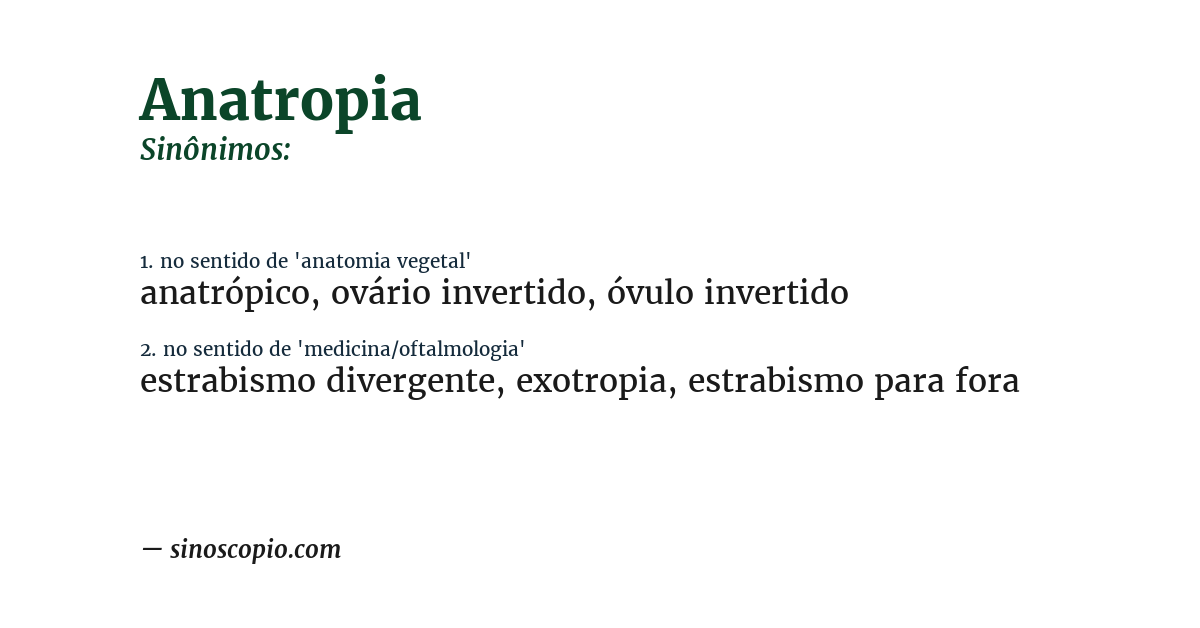 Sinônimo de anatropia
