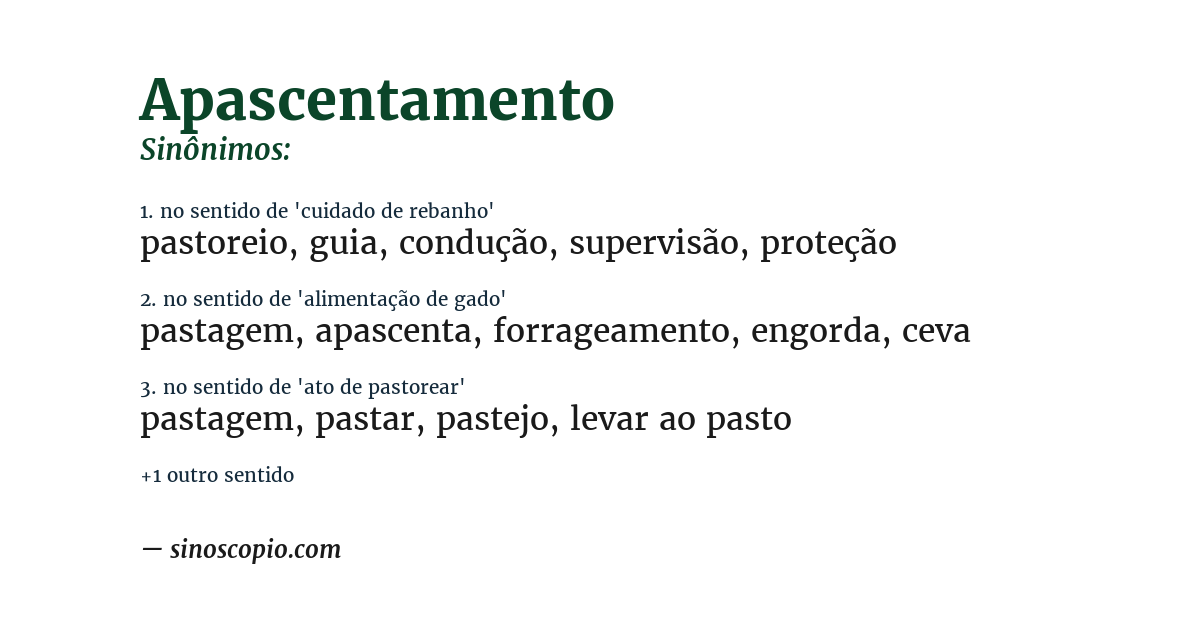 Sinônimo de apascentamento