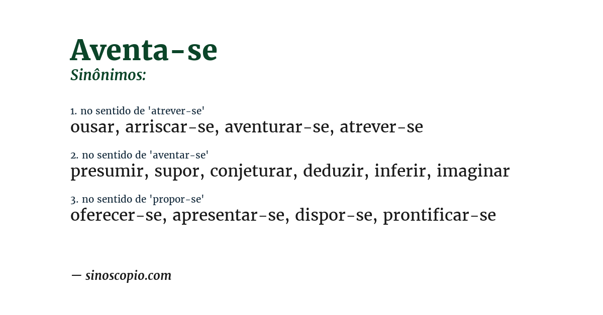 Sinônimo de aventa-se
