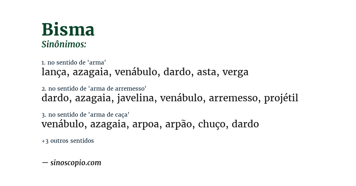 Sinônimo de bisma