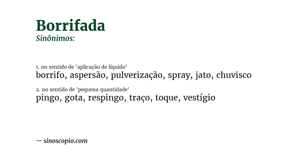 Sinônimo de borrifada