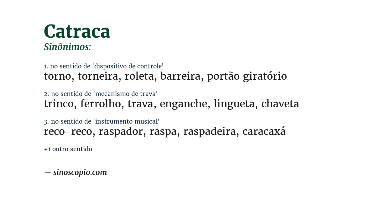 Sinônimo de catraca