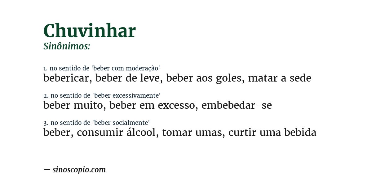 Sinônimo de chuvinhar
