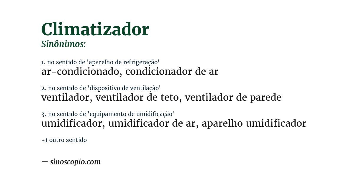 Sinônimo de climatizador
