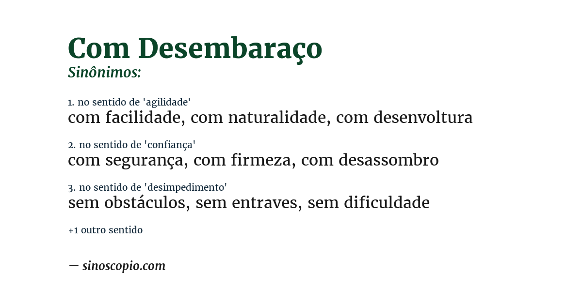 Sinônimo de com desembaraço