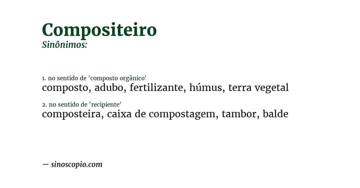Sinônimo de compositeiro