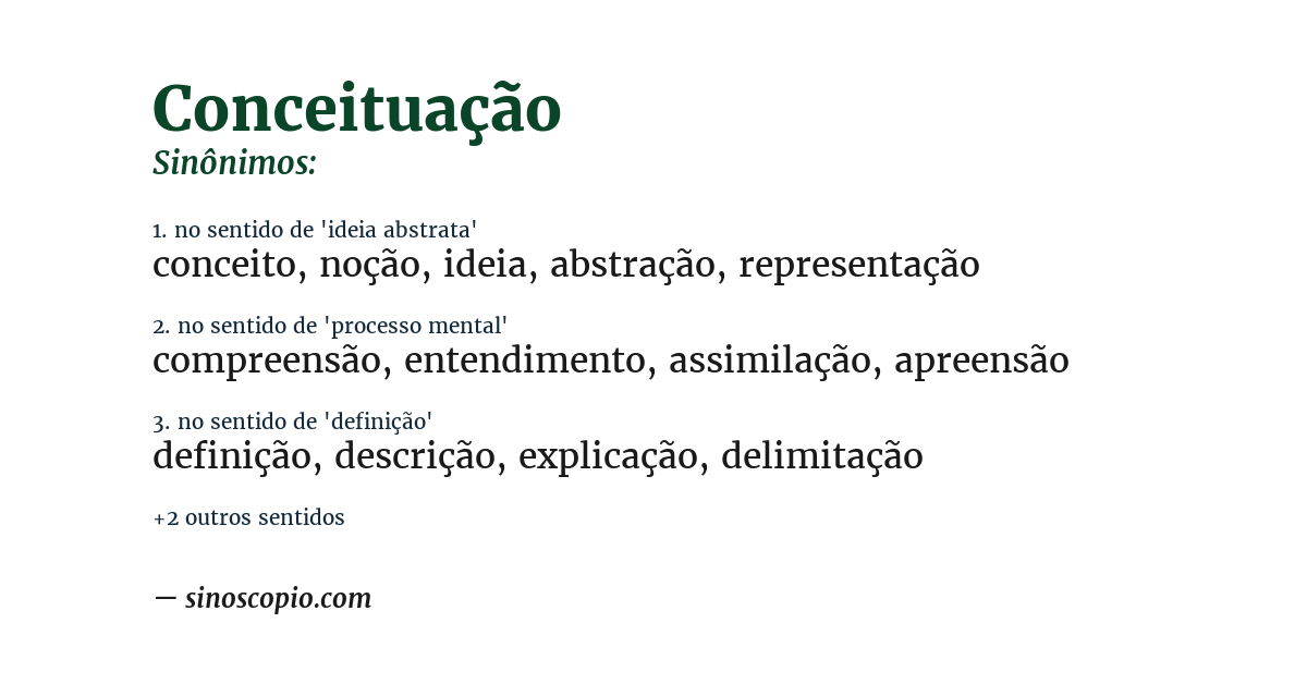 Sinônimo de conceituação