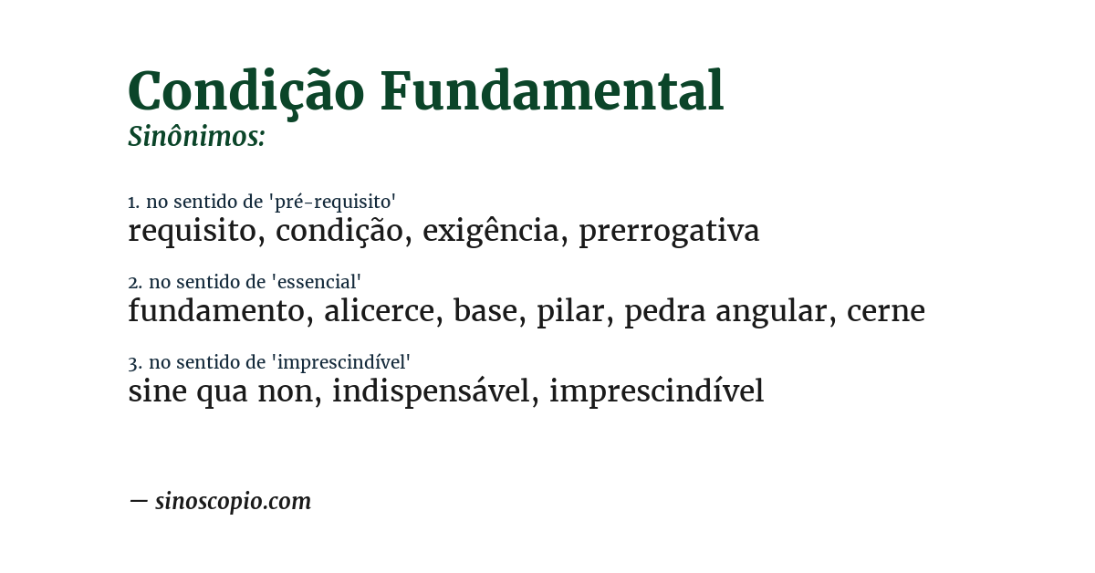 Sinônimo de condição fundamental