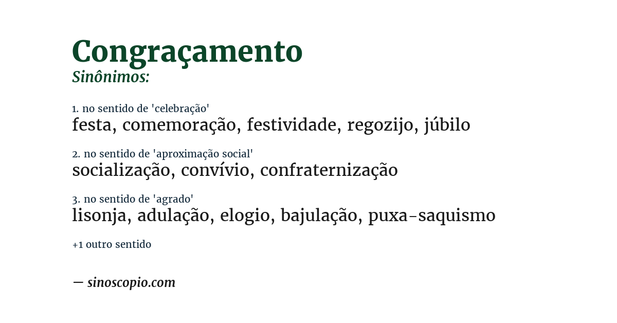 Sinônimo de congraçamento