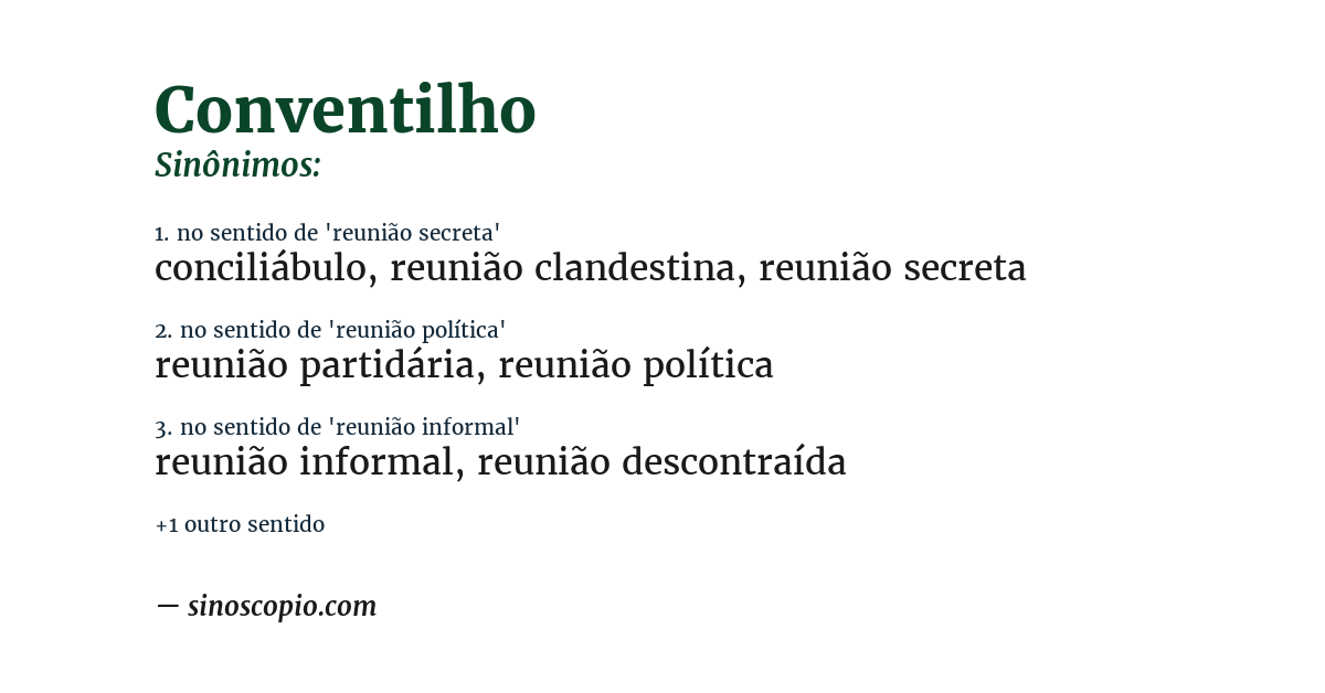 Sinônimo de conventilho