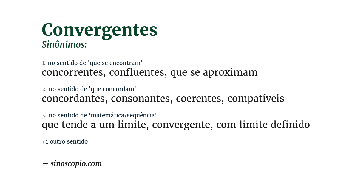Sinônimo de convergentes
