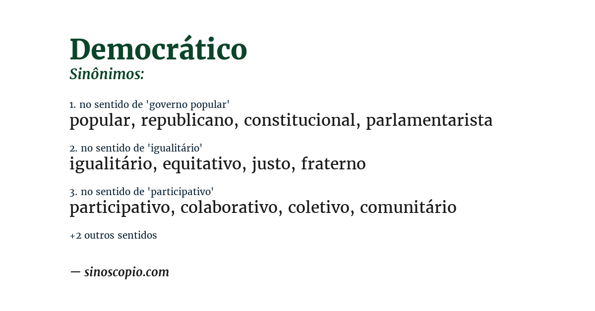 Sinônimo de democrático