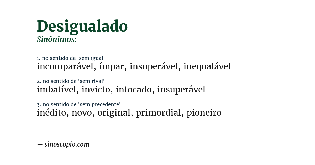 Sinônimo de desigualado