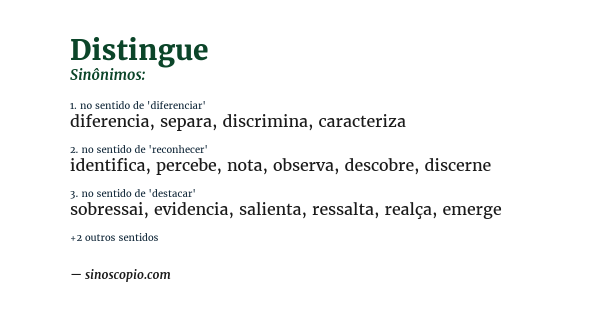 Sinônimo de distingue