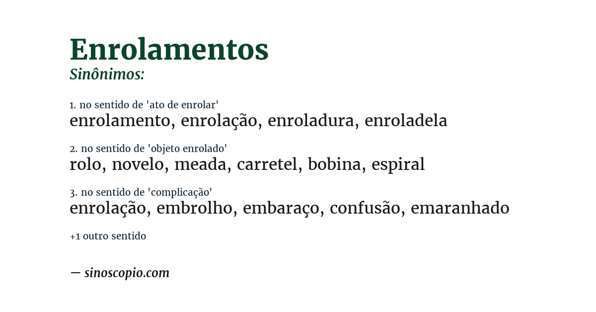Sinônimo de enrolamentos