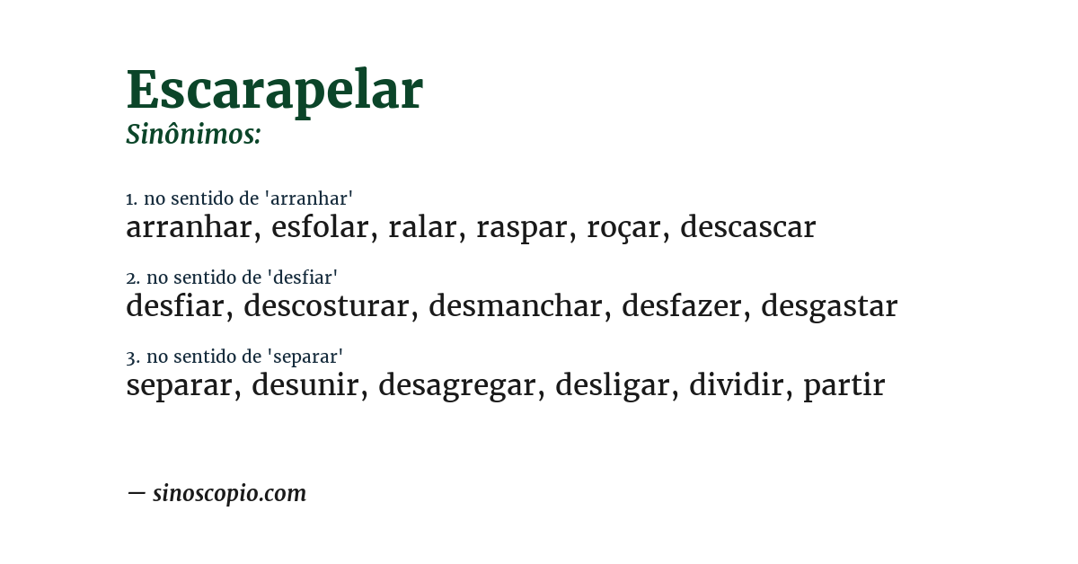 Sinônimo de escarapelar