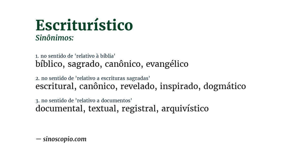 Sinônimo de escriturístico