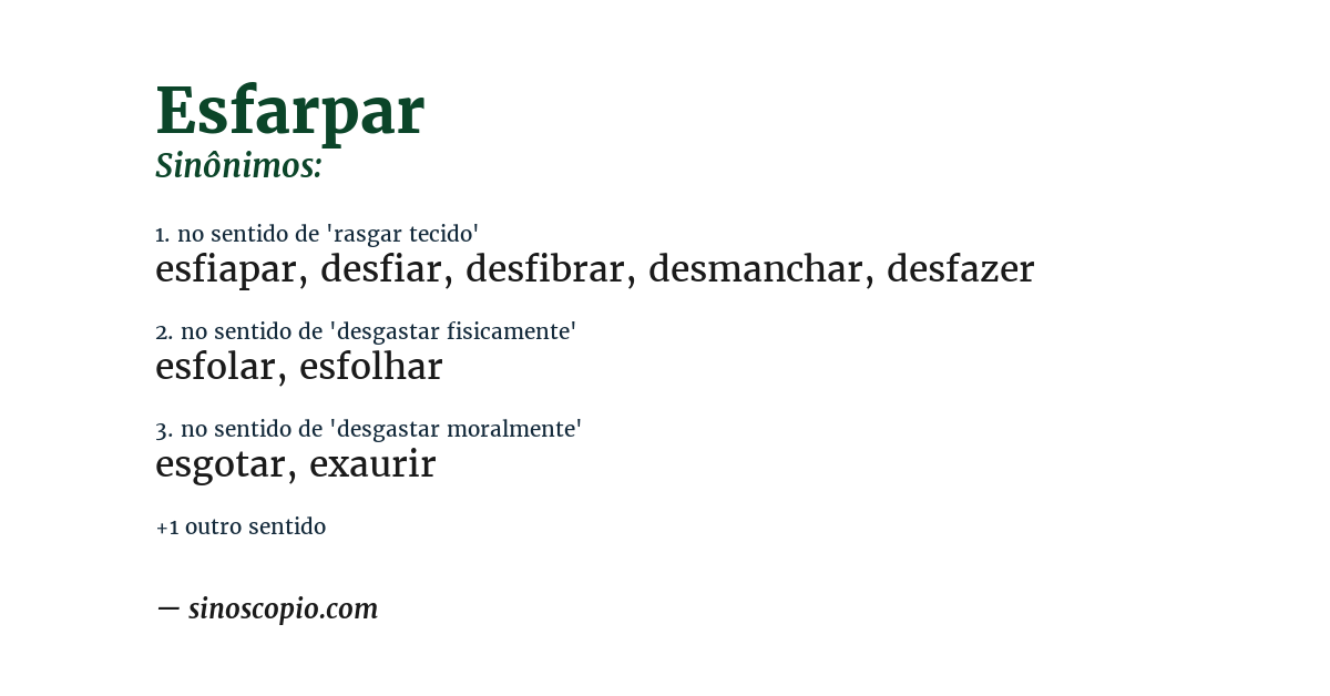 Sinônimo de esfarpar