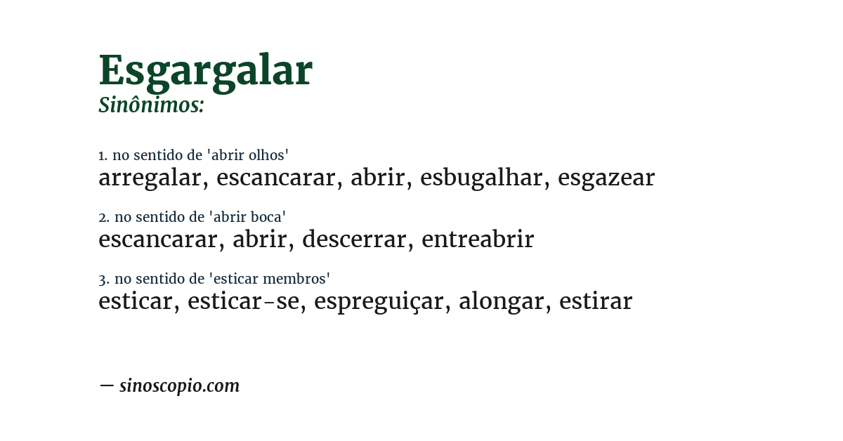 Sinônimo de esgargalar
