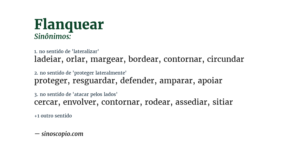 Sinônimo de flanquear