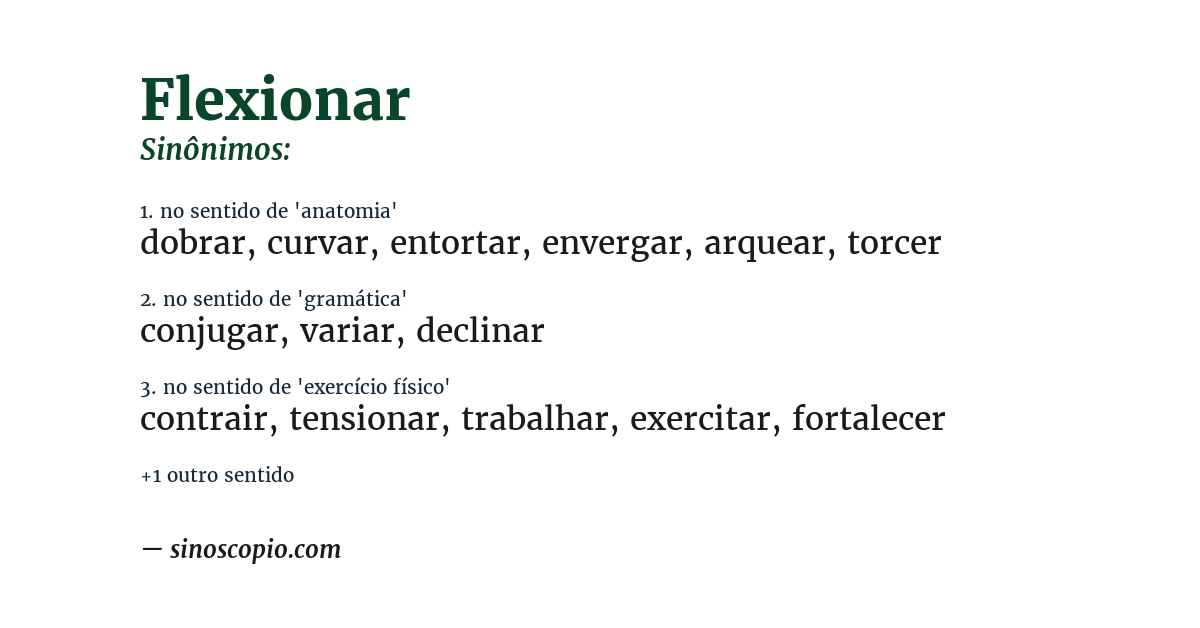 Sinônimo de flexionar