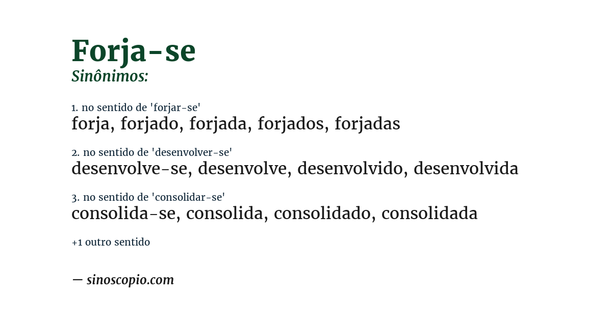 Sinônimo de forja-se