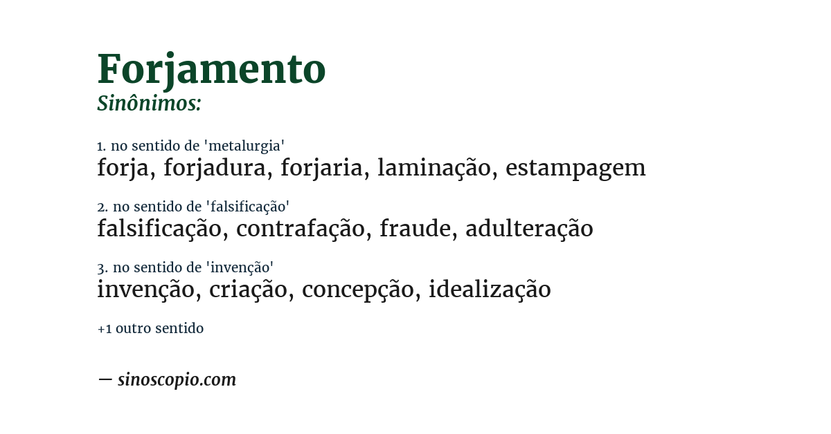 Sinônimo de forjamento