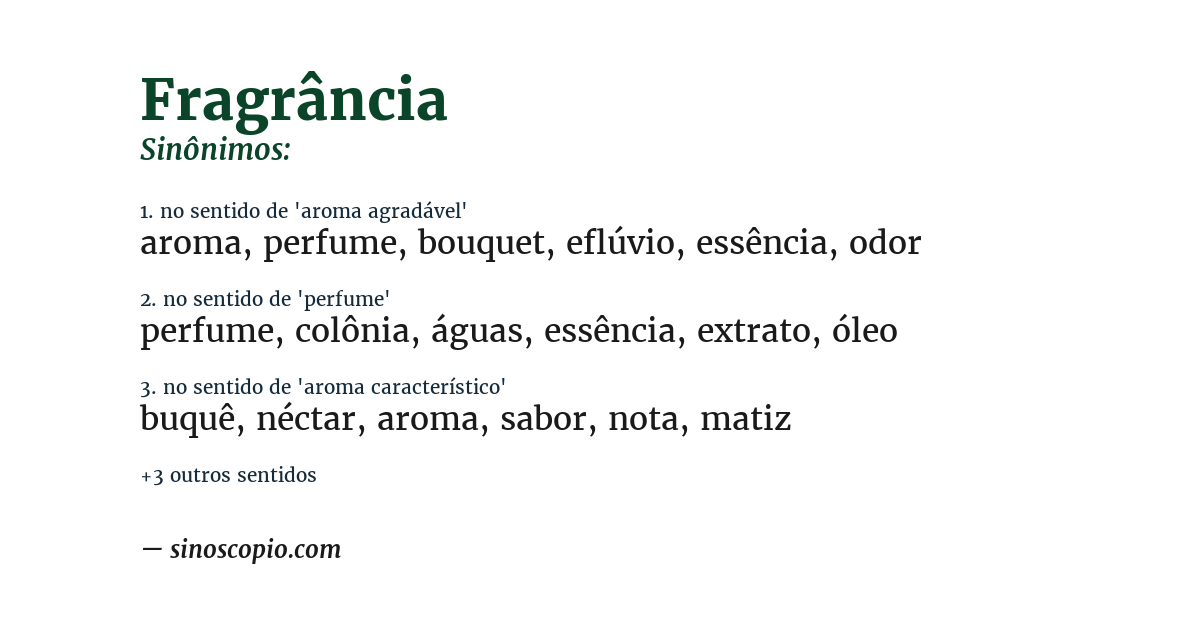 Sinônimo de fragrância