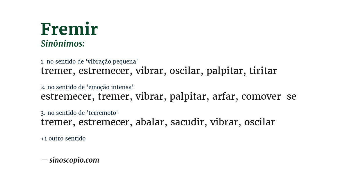 Sinônimo de fremir
