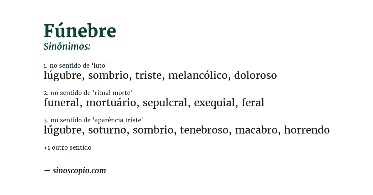 Sinônimo de fúnebre