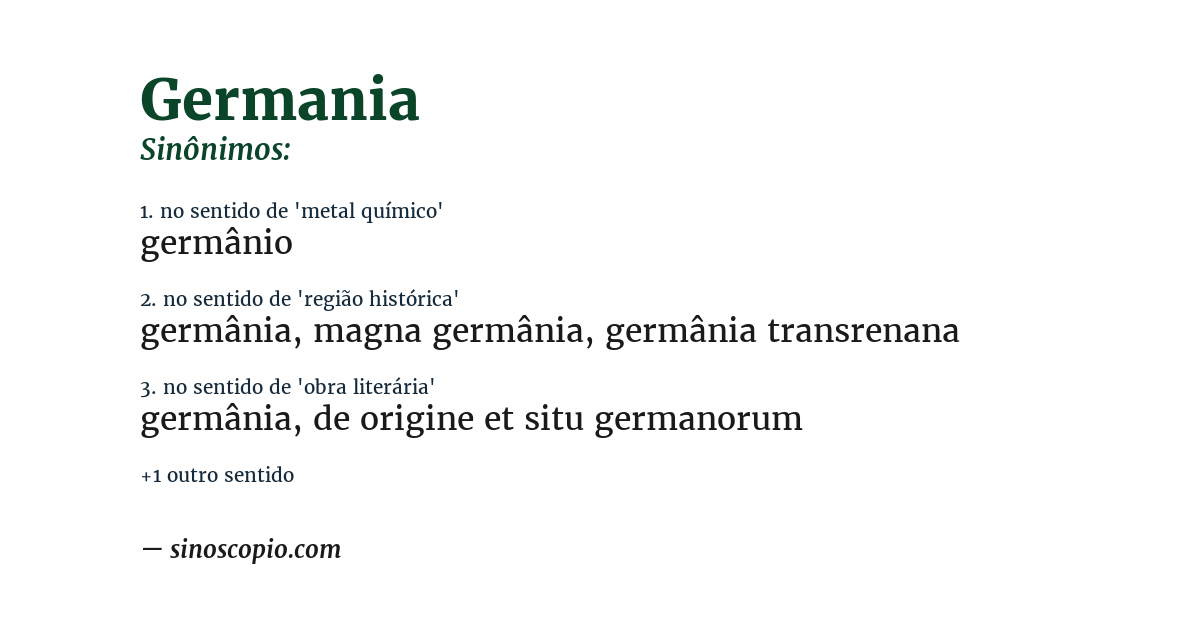 Sinônimo de germania