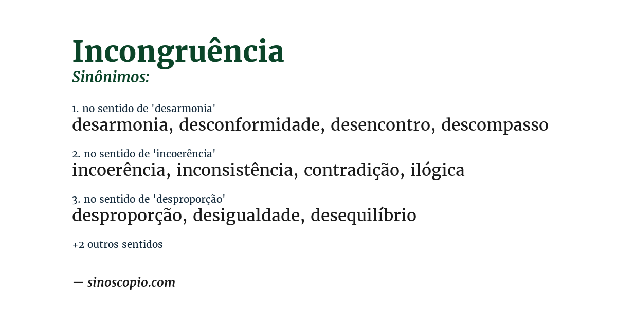 Sinônimo de incongruência