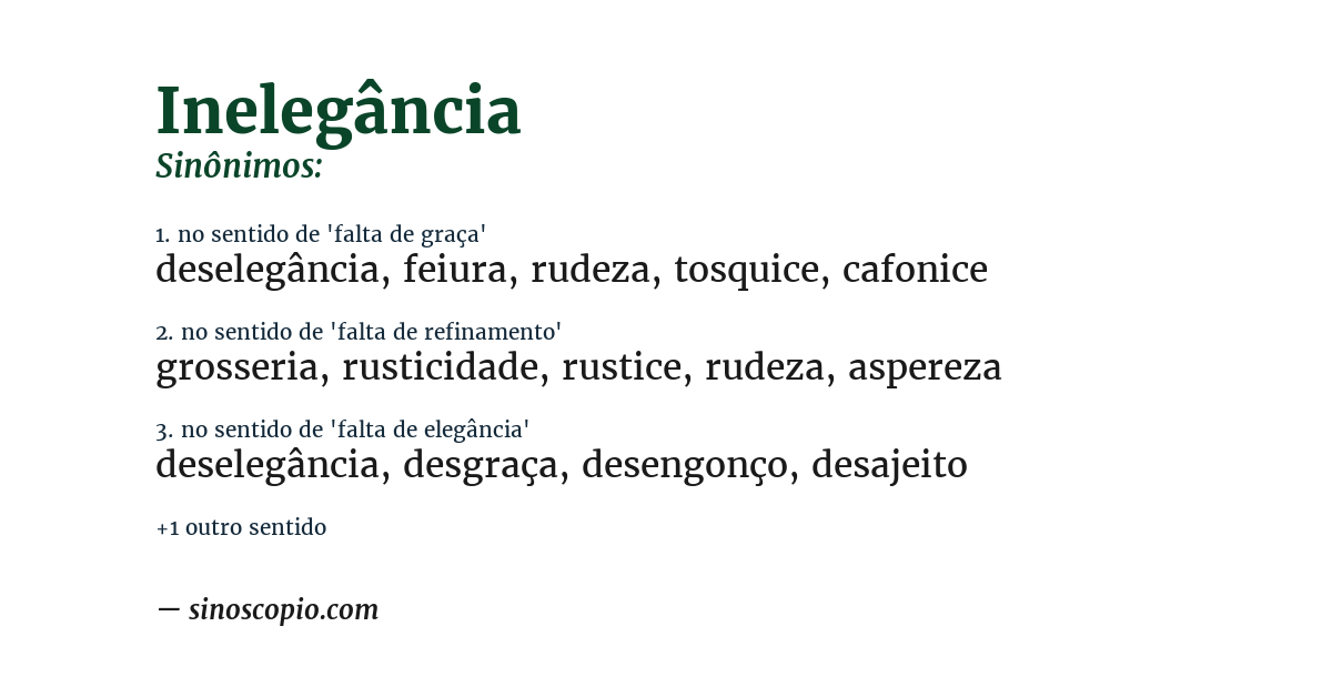 Sinônimo de inelegância