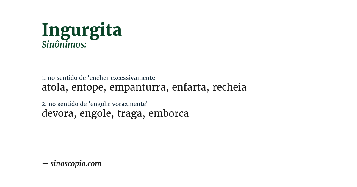 Sinônimo de ingurgita