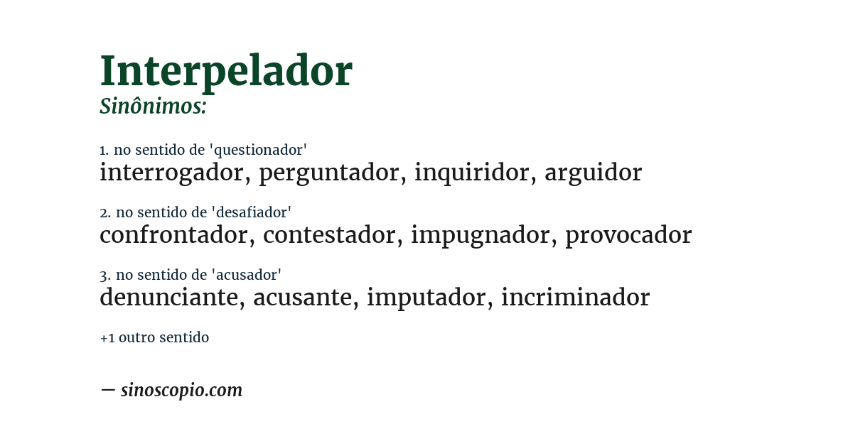Sinônimo de interpelador