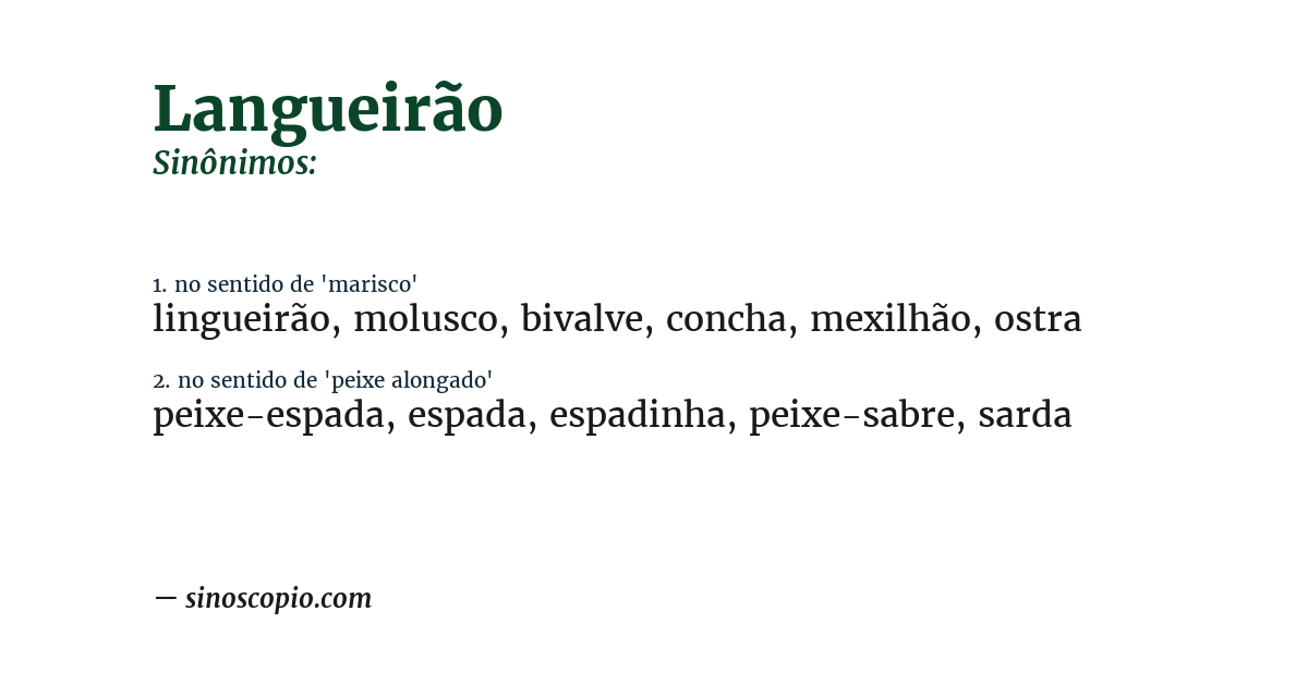 Sinônimo de langueirão