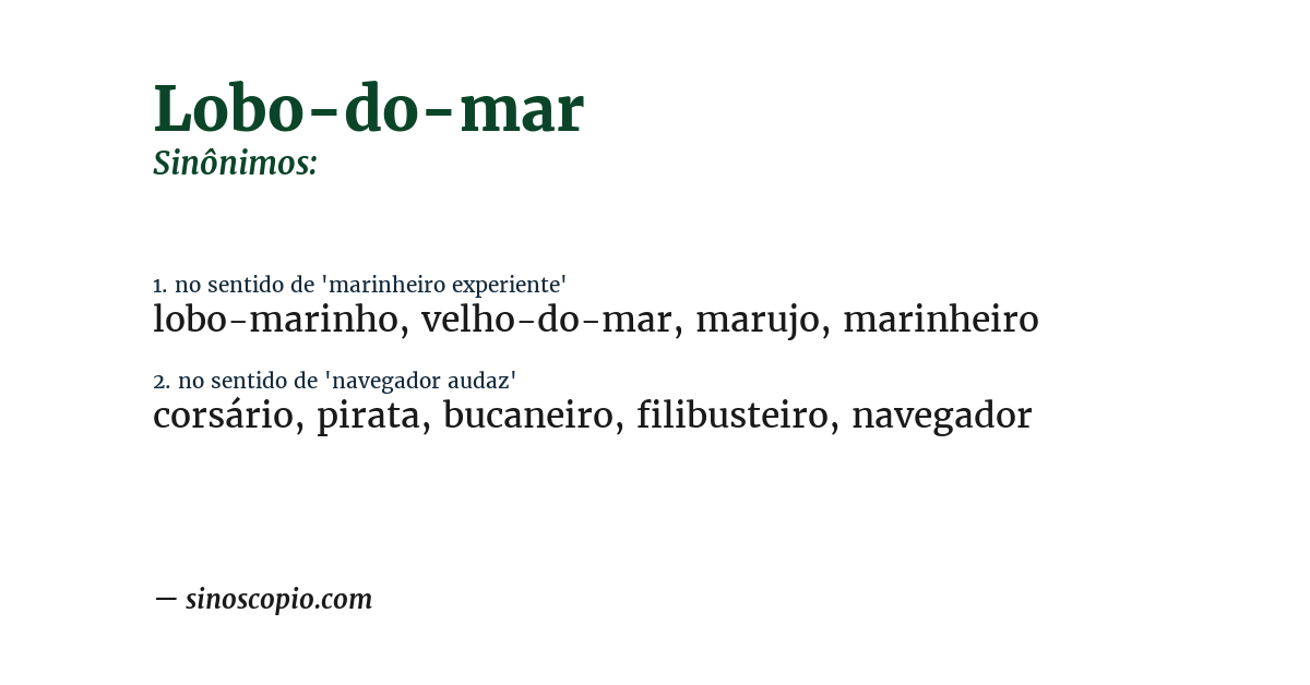 Sinônimo de lobo-do-mar