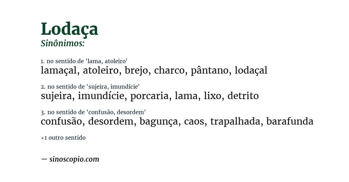 Sinônimo de lodaça