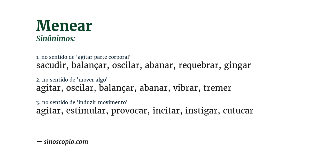 Sinônimo de menear