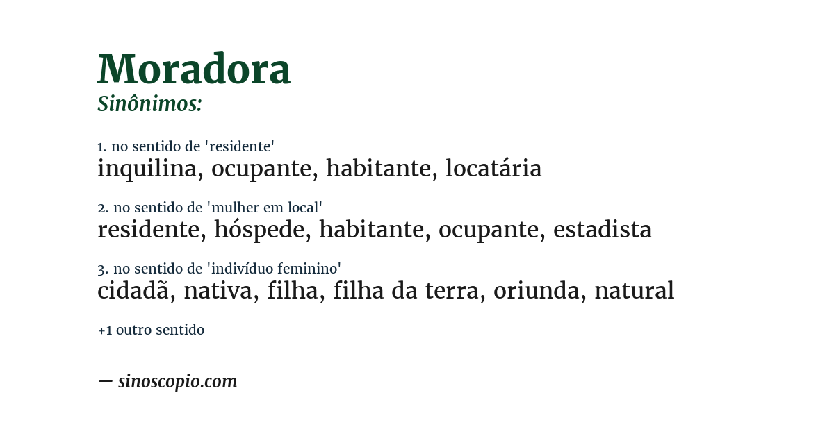 Sinônimo de moradora