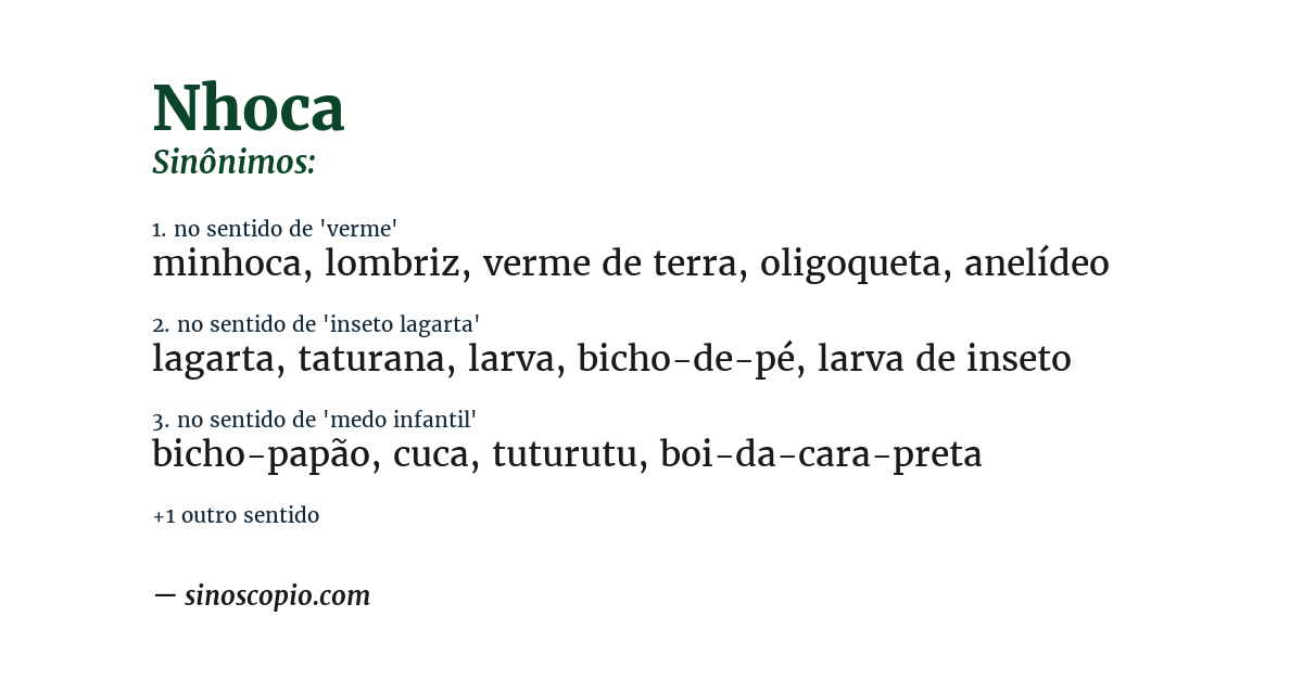 Sinônimo de nhoca
